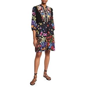 Johnny Was Ciara Floral Print Dress with Slip